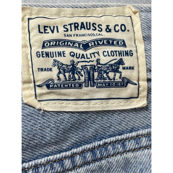 Levi's Baggy Dad Women's Blue High Rise Straight Wide Leg Denim Jeans Pants 31 - Picture 8 of 9